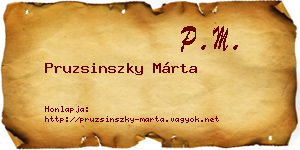 Pruzsinszky Márta névjegykártya