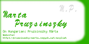 marta pruzsinszky business card